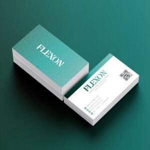 كروت عمل مخصصة بشعار الشركة وكود QR بالرياض.