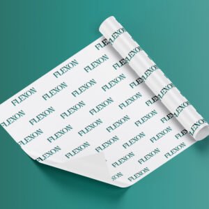 تصميم ورق تغليف بنمط لوجو متكرر للهوية البصرية - فليكسون برينت.